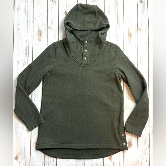 North Face Women’s Knit Stitch Green Fleece Hoodie Sweatshirt Size M Medium - Picture 2 of 5